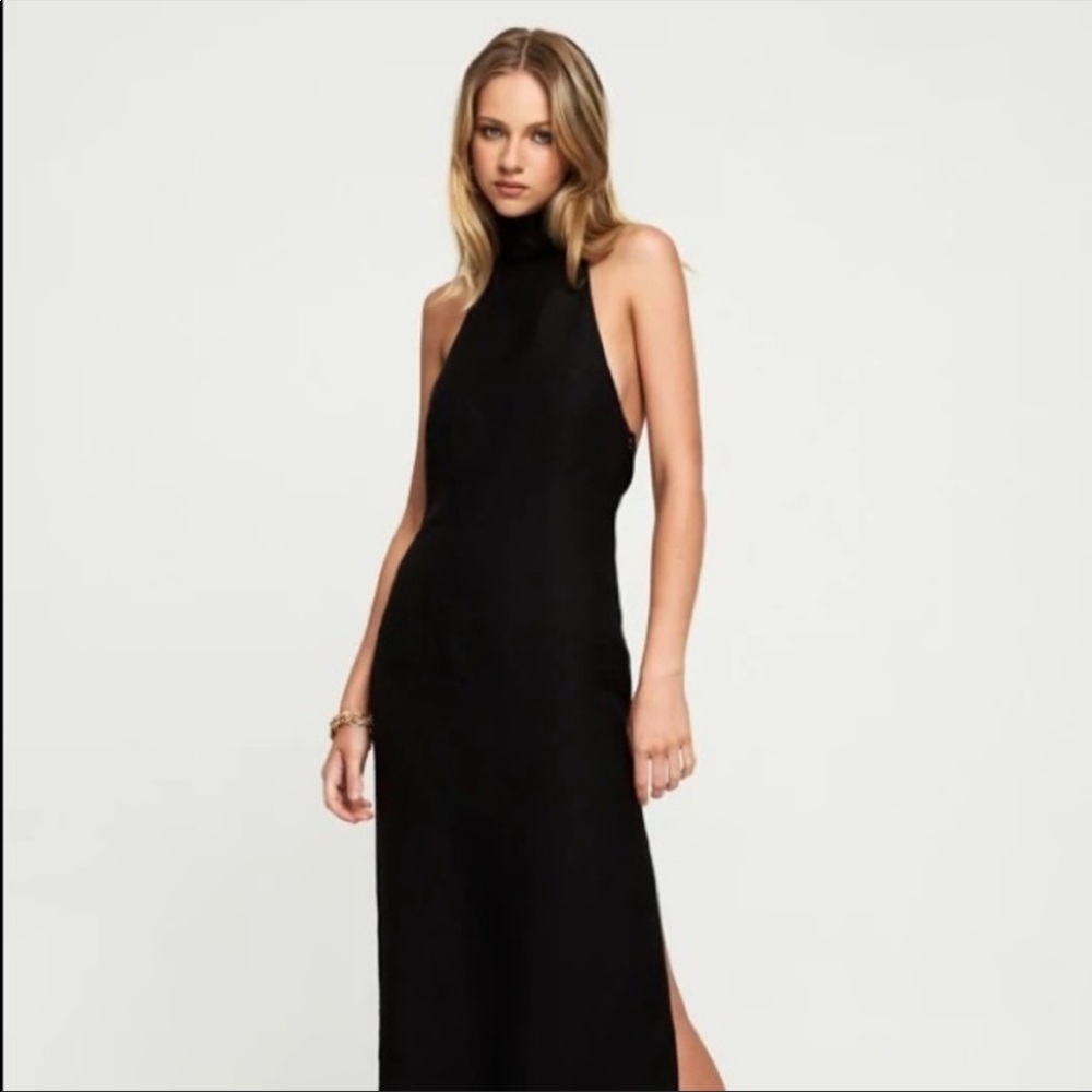 Princess Polly Black High Neck Maxi Dress